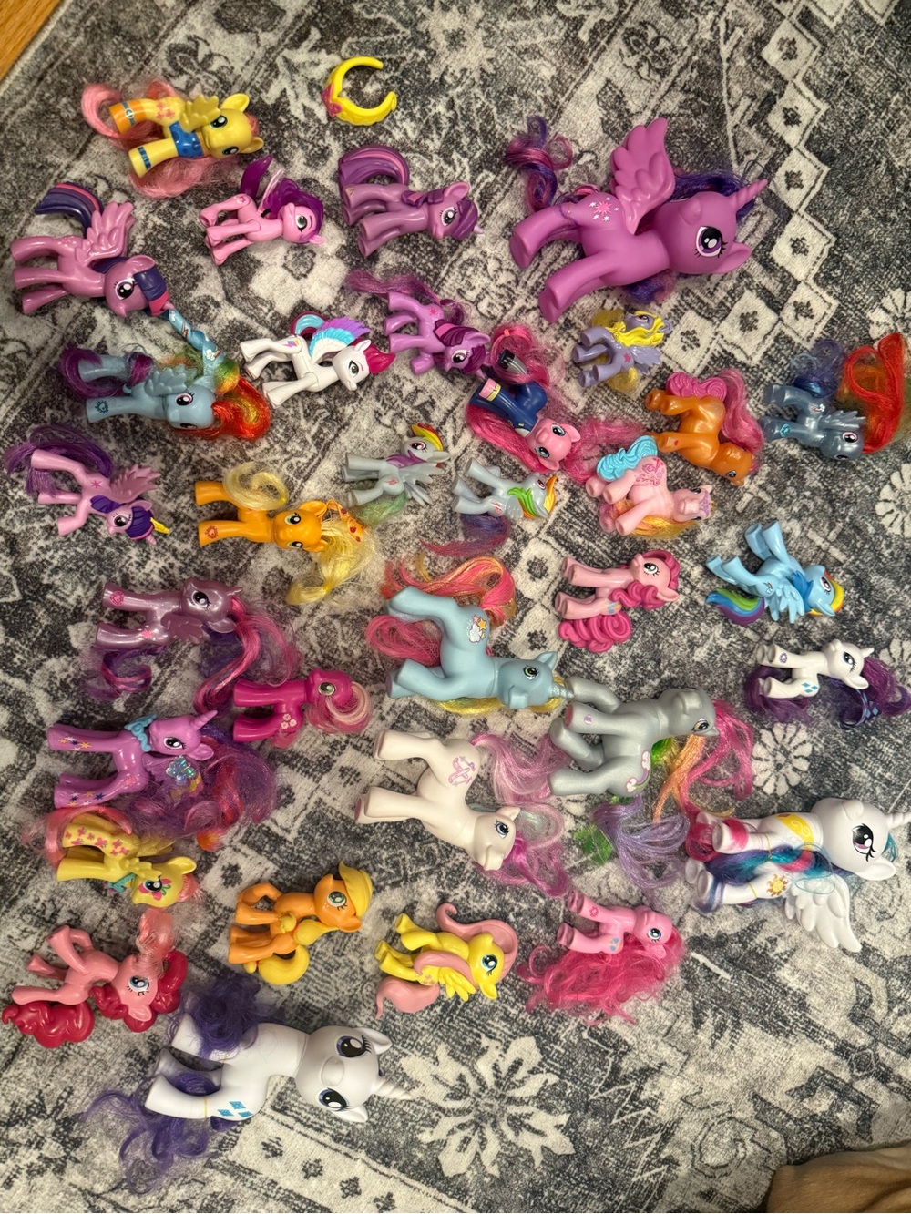 My Little Pony Mixed Color Pony Figures - Pink Purple Blue Yellow Orange White